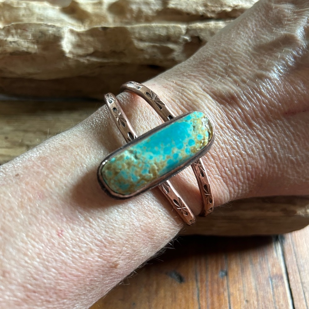 Turquoise and Copper Women's Cuff Bracelet